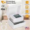 Blood Pressure Monitor Wrist Digital High Blood Pressure Cuff Heartbeat Tester w/ 90x2 Reading Memory 2In LCD Screen Storage Box