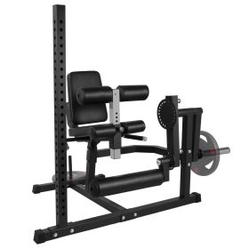 Only Supports Self Pickup  Leg Extension And Curl Machine, Adjustable Plate Lower Body Specific Leg Machine With Squat Rack, Tones Leg Muscles, Hamstr (Option: Black)