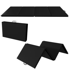 Only Supports Self Pickup  Folding Gym Mat With Carrying Handle For Protective Flooring In Mixed Martial Arts, Gymnastics, And Home Gyms, 2 Inch Thick (Option: Black)