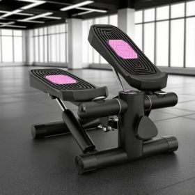 Mini Stepper With Resistance Bands And Adjustable Height For Exercise At Home (Option: Black)
