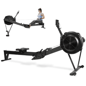 Only Supports Self Pickup-Professional Indoor Rowing Machine, Wind Resistance Rowing Machine With LCD Display, Adjustable Air Resistance, Comfortable (Option: BLK)