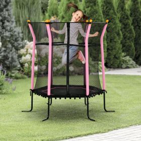 Trampoline for Kids with Net for Indoor Use (Option: Pink-745x320x200 mm)