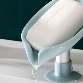 Leaf Shape Soap Box Drain Soap Holder Box Bathroom Accessories Toilet Laundry Soap Box Bathroom Supplies Bathroom Tray Gadgets (Color: Green)