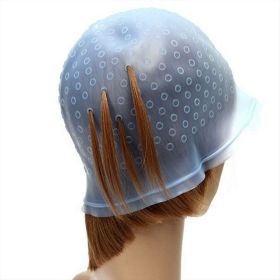 Reusable Professional Salon Hair Color Coloring Highlighting Dye Cap for Hair Extension Styling Tools Barber Beauty Hair Salon (Color: Pink, size: with crochet)